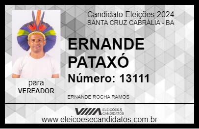 Candidato ERNANDE PATAXÓ  2024 - SANTA CRUZ CABRÁLIA - Eleições