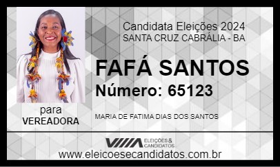 Candidato FAFÁ SANTOS  2024 - SANTA CRUZ CABRÁLIA - Eleições