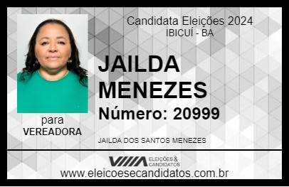 Candidato JAILDA MENEZES 2024 - IBICUÍ - Eleições