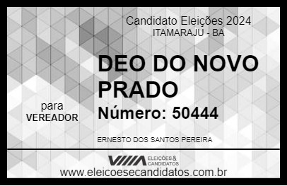 Candidato DEO DO NOVO PRADO 2024 - ITAMARAJU - Eleições