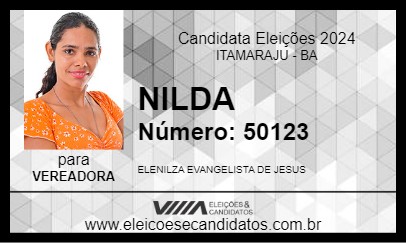 Candidato NILDA 2024 - ITAMARAJU - Eleições