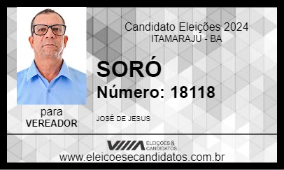 Candidato SORÓ 2024 - ITAMARAJU - Eleições