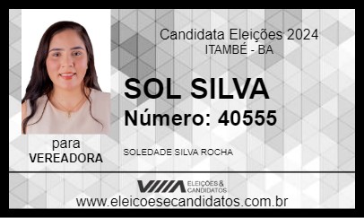 Candidato SOL SILVA 2024 - ITAMBÉ - Eleições