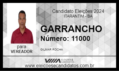 Candidato GARRANCHO 2024 - ITARANTIM - Eleições