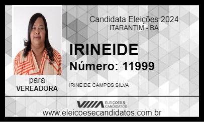 Candidato IRINEIDE 2024 - ITARANTIM - Eleições