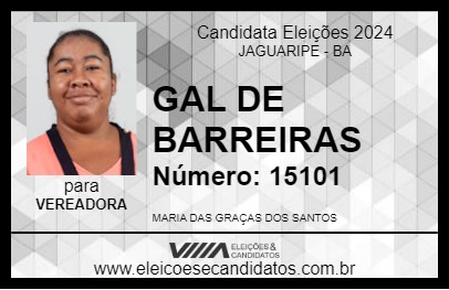 Candidato GAL DE BARREIRAS 2024 - JAGUARIPE - Eleições