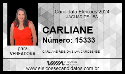 Candidato CARLIANE 2024 - JAGUARIPE - Eleições