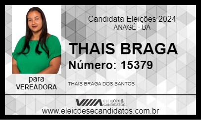 Candidato THAIS BRAGA 2024 - ANAGÉ - Eleições