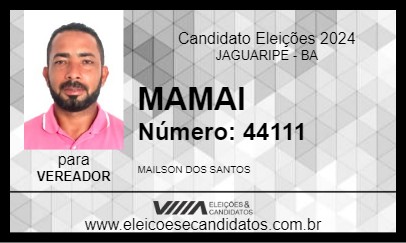 Candidato MAMAI 2024 - JAGUARIPE - Eleições