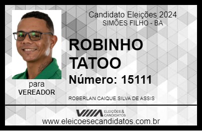 Candidato ROBINHO TATOO 2024 - SIMÕES FILHO - Eleições