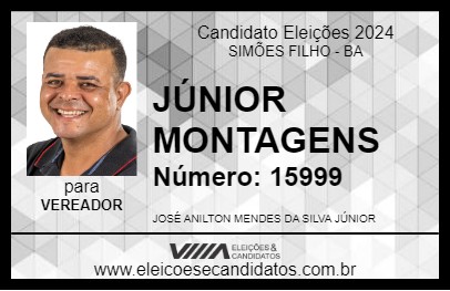 Candidato JÚNIOR MONTAGENS 2024 - SIMÕES FILHO - Eleições