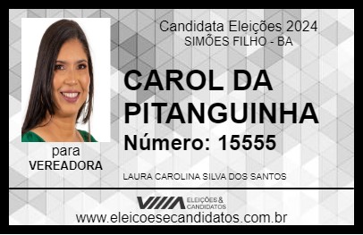 Candidato CAROL DA PITANGUINHA 2024 - SIMÕES FILHO - Eleições