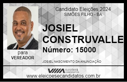 Candidato JOSIEL CONSTRUVALLE 2024 - SIMÕES FILHO - Eleições