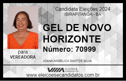 Candidato GEL DE NOVO HORIZONTE 2024 - IBIRAPITANGA - Eleições