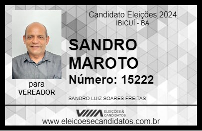 Candidato SANDRO MAROTO 2024 - IBICUÍ - Eleições