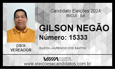 Candidato GILSON NEGÃO 2024 - IBICUÍ - Eleições