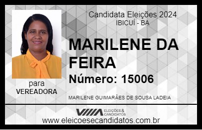 Candidato MARILENE DA FEIRA 2024 - IBICUÍ - Eleições