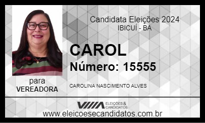 Candidato CAROL 2024 - IBICUÍ - Eleições