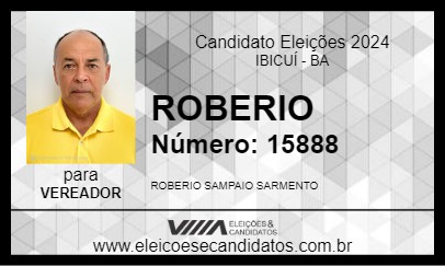 Candidato ROBERIO 2024 - IBICUÍ - Eleições