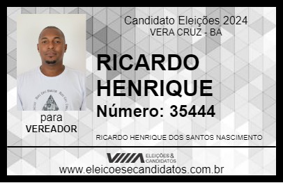 Candidato RICARDO HENRIQUE 2024 - VERA CRUZ - Eleições