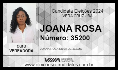 Candidato JOANA ROSA 2024 - VERA CRUZ - Eleições