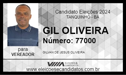 Candidato GIL OLIVEIRA 2024 - TANQUINHO - Eleições