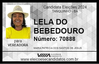 Candidato LELA DO BEBEDOURO 2024 - TANQUINHO - Eleições