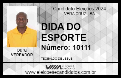 Candidato DIDA DO ESPORTE 2024 - VERA CRUZ - Eleições