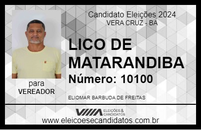 Candidato LICO DE MATARANDIBA 2024 - VERA CRUZ - Eleições