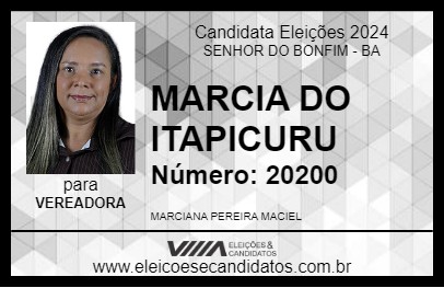 Candidato MARCIA DO ITAPICURU 2024 - SENHOR DO BONFIM - Eleições