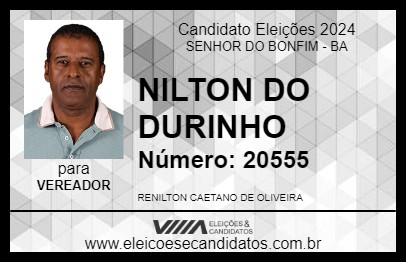 Candidato NILTON DO DURINHO 2024 - SENHOR DO BONFIM - Eleições