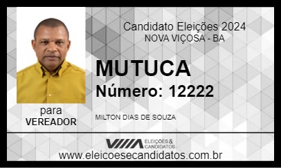 Candidato MUTUCA 2024 - NOVA VIÇOSA - Eleições