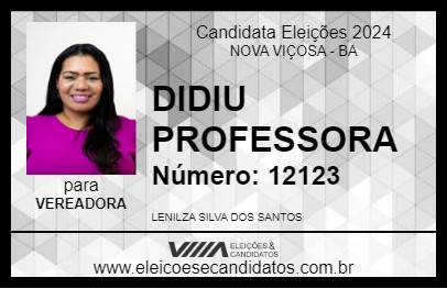 Candidato DIDIU PROFESSORA  2024 - NOVA VIÇOSA - Eleições