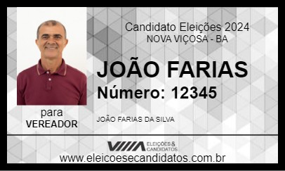 Candidato JOÃO FARIAS 2024 - NOVA VIÇOSA - Eleições