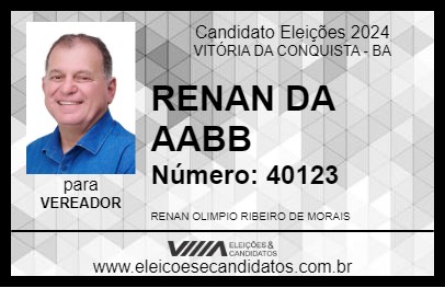 Candidato RENAN DA AABB 2024 - VITÓRIA DA CONQUISTA - Eleições