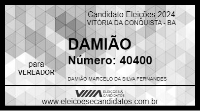 Candidato DAMIÃO 2024 - VITÓRIA DA CONQUISTA - Eleições