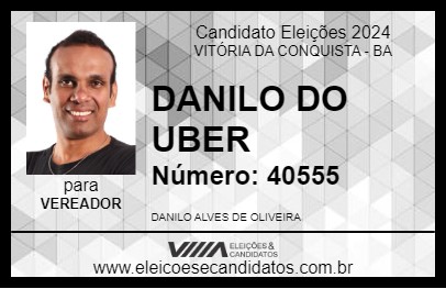 Candidato DANILO DO UBER 2024 - VITÓRIA DA CONQUISTA - Eleições