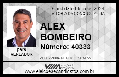 Candidato ALEX BOMBEIRO 2024 - VITÓRIA DA CONQUISTA - Eleições