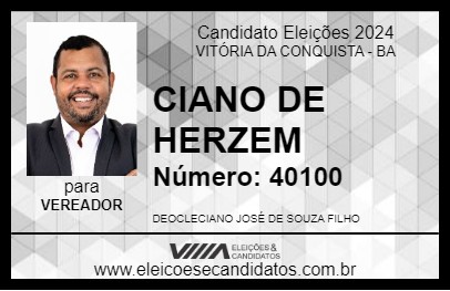 Candidato CIANO DE HERZEM 2024 - VITÓRIA DA CONQUISTA - Eleições