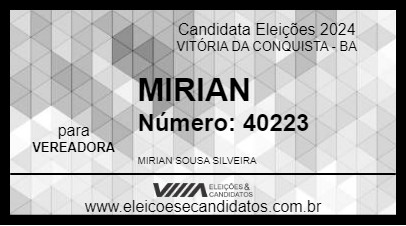 Candidato MIRIAN 2024 - VITÓRIA DA CONQUISTA - Eleições