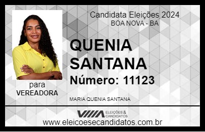 Candidato QUENIA SANTANA 2024 - BOA NOVA - Eleições