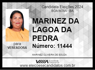 Candidato MARINEZ DA LAGOA DA PEDRA 2024 - BOA NOVA - Eleições