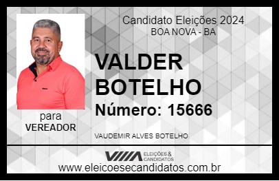 Candidato VALDER BOTELHO 2024 - BOA NOVA - Eleições