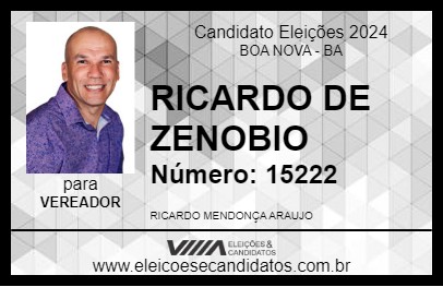 Candidato RICARDO DE ZENOBIO 2024 - BOA NOVA - Eleições