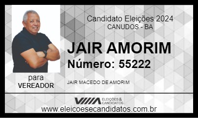 Candidato JAIR AMORIM 2024 - CANUDOS - Eleições