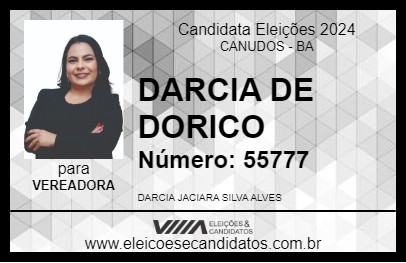 Candidato DARCIA DE DORICO 2024 - CANUDOS - Eleições