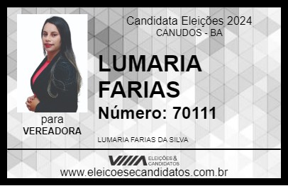 Candidato LUMARIA FARIAS 2024 - CANUDOS - Eleições