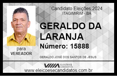 Candidato GERALDO DA LARANJA 2024 - ITAGIMIRIM - Eleições