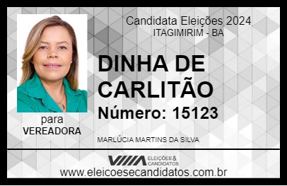 Candidato DINHA DE CARLITÃO 2024 - ITAGIMIRIM - Eleições