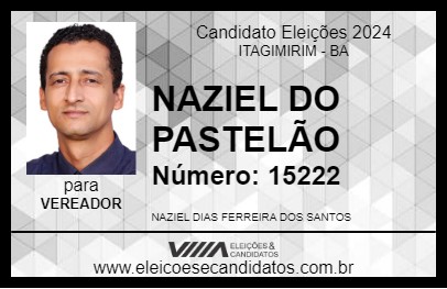 Candidato NAZIEL DO PASTELÃO 2024 - ITAGIMIRIM - Eleições